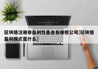 区块链注册非盈利性基金有哪些公司[区块链盈利模式是什么]