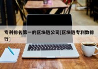 专利排名第一的区块链公司[区块链专利数排行]